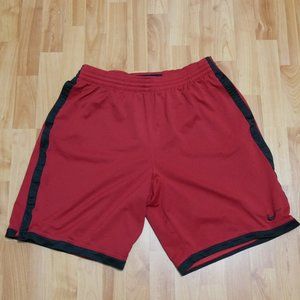 Nike Dri-Fit Athletic Shorts Men's Size XL Red Drawstring Basketball Shorts